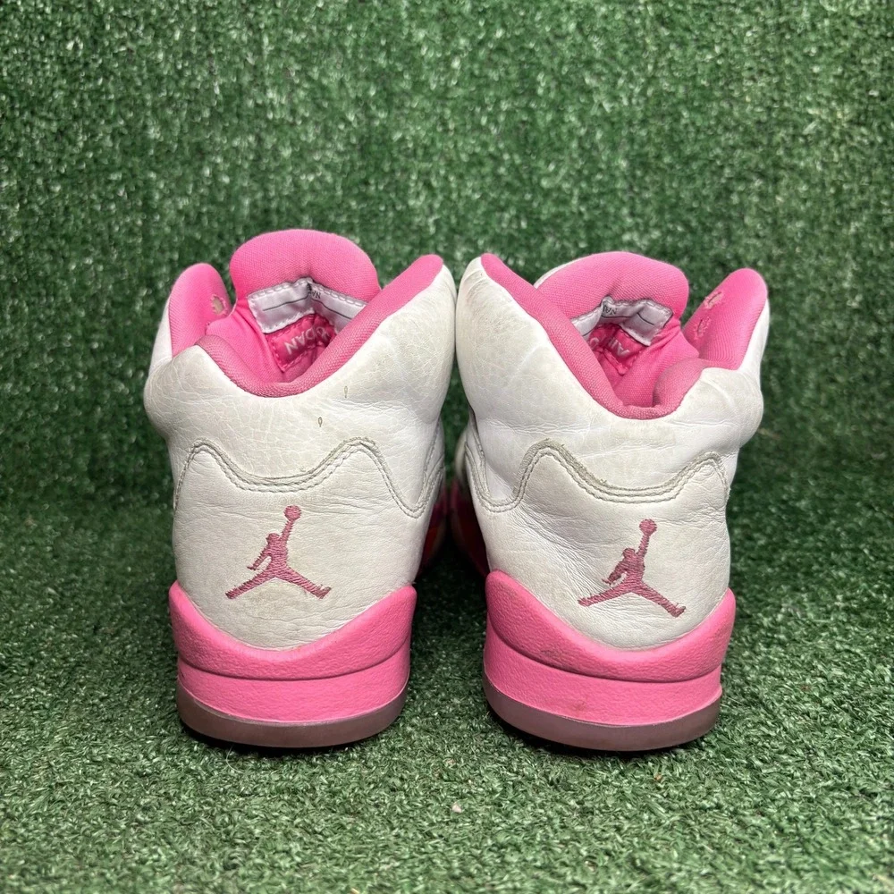 Air Jordan 5 Retro GS Leather Athletic Sneaker Pinksicle White Womens 7.5 (6Y)